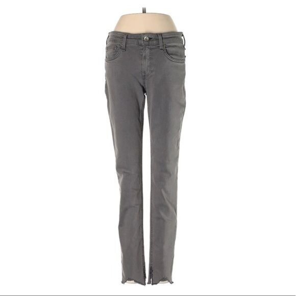 rag & bone Cate Shark Bite Hem Ankle Skinny Jeans Size 24 Alma Gray Mid-rise - Picture 3 of 10